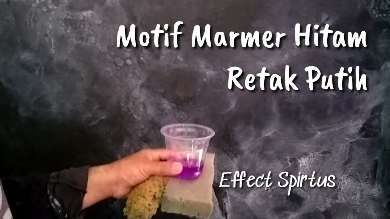 Motif Marmer Hitam dan Retakan Putih !! Effect Spirtus