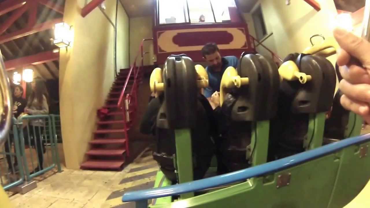 Port Aventura - Dragon Khan Rollercoaster at nigth 2nd row