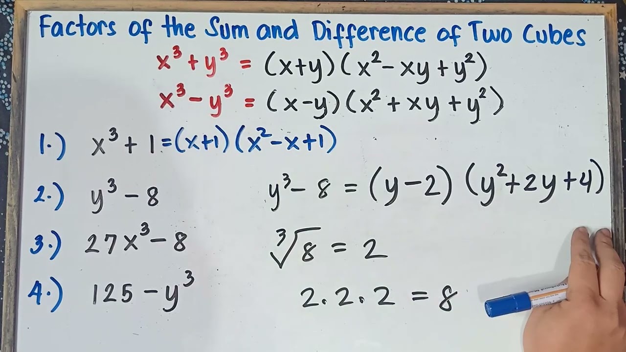 Factors of the Sum and Difference of Two Cubes | Step by Step Explanation | Gr 8 | Q1 | Revised K-12