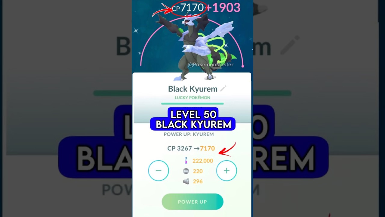 Maxed Out LeveL 50 ✨ Shiny BLACK KYUREM in Pokemon GO.