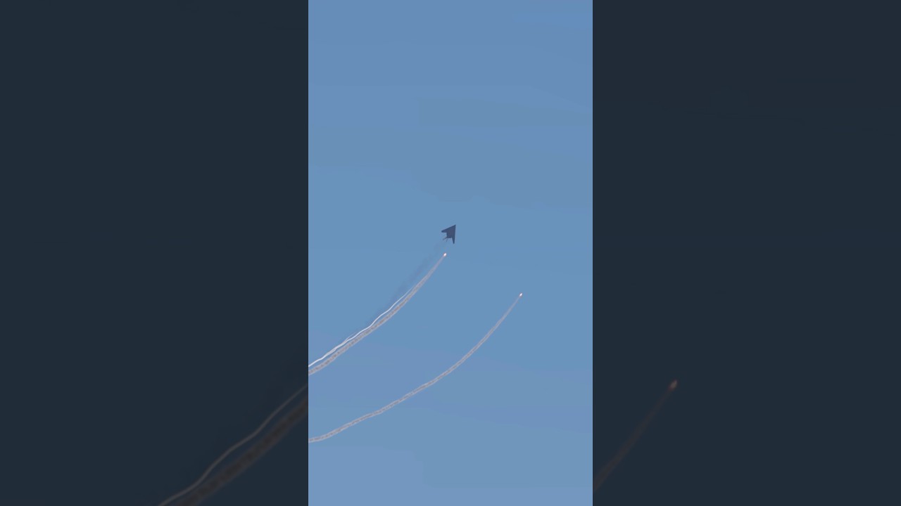 B-2 Spirit Bomber Deploys Defensive Flares During Missile Threat