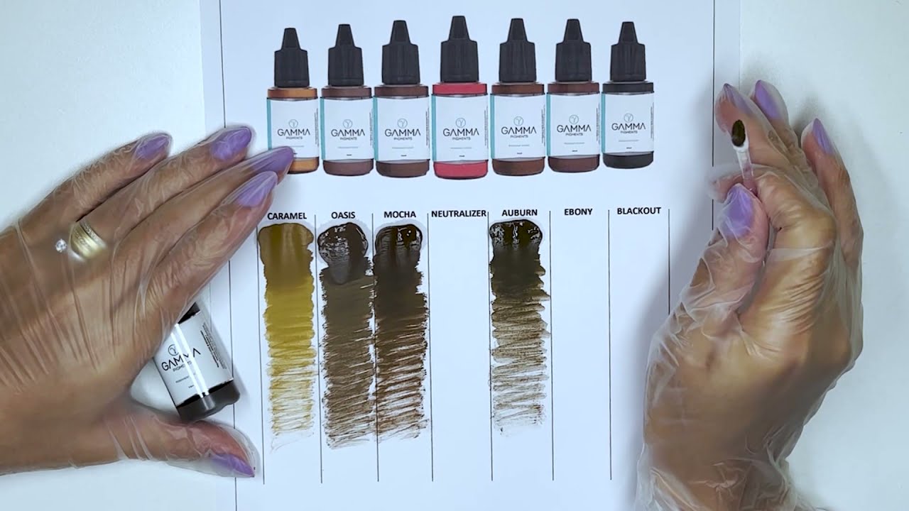 Degradação das Cores para Sobrancelhas e Lábios - Gamma Pigments