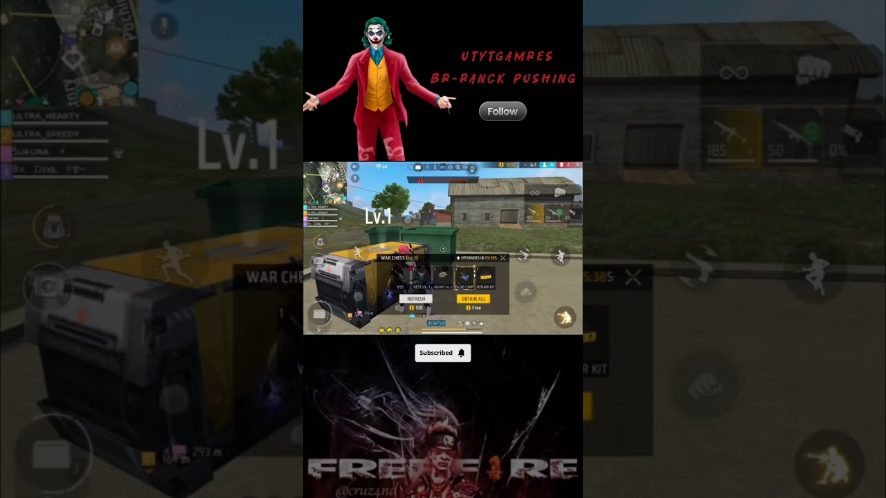 Free fire max BR-Ranck pushing video tamil 