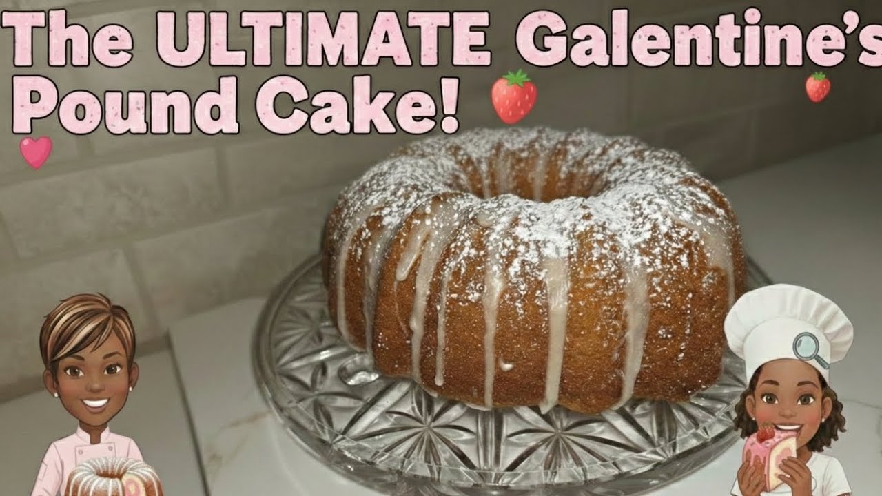 The Ultimate Galentine’s Pound Cake! 🍓🍰 | Cooking with Mommy and Kay