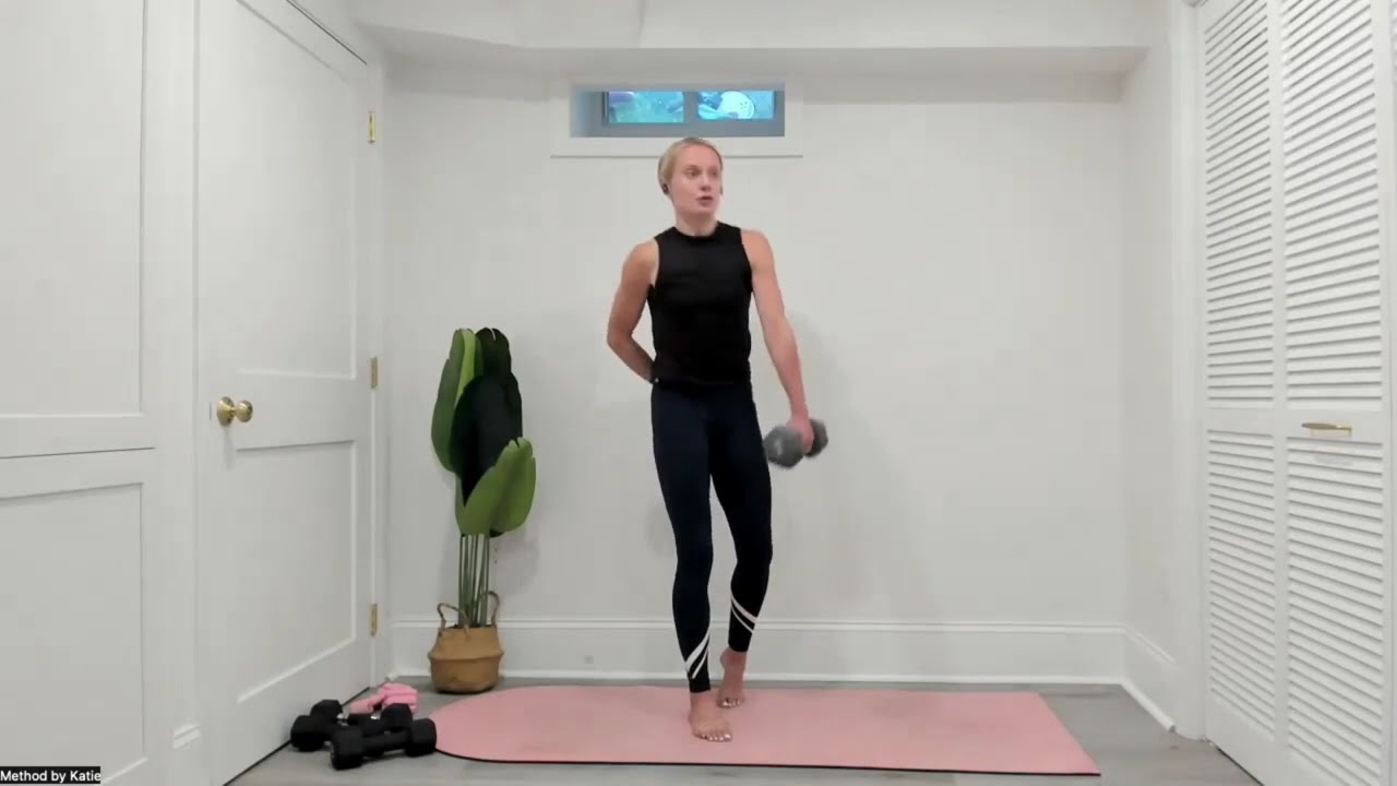 16 min lower body (hamstring, oblique, and bootie focus) with ankle weights + heavy dumbbells