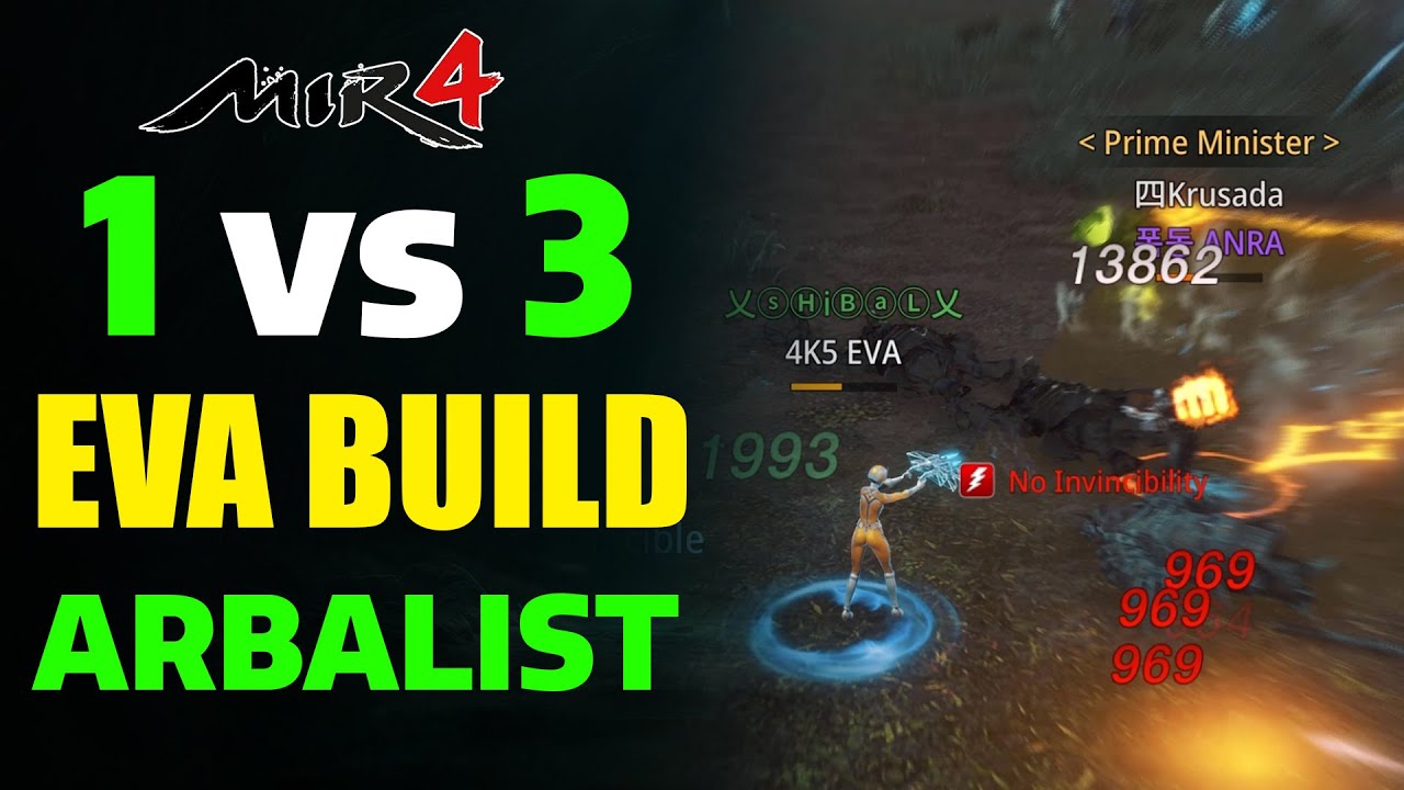 MIR4 PvP: 1 vs 3 &ndash; The Power of EVA Arbalist Build!