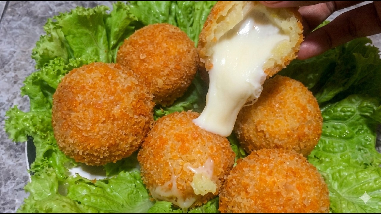 MENU RESTORAN !! BOLA KENTANG GORENG KEJU MOZARELA - KROKET MOZA!!