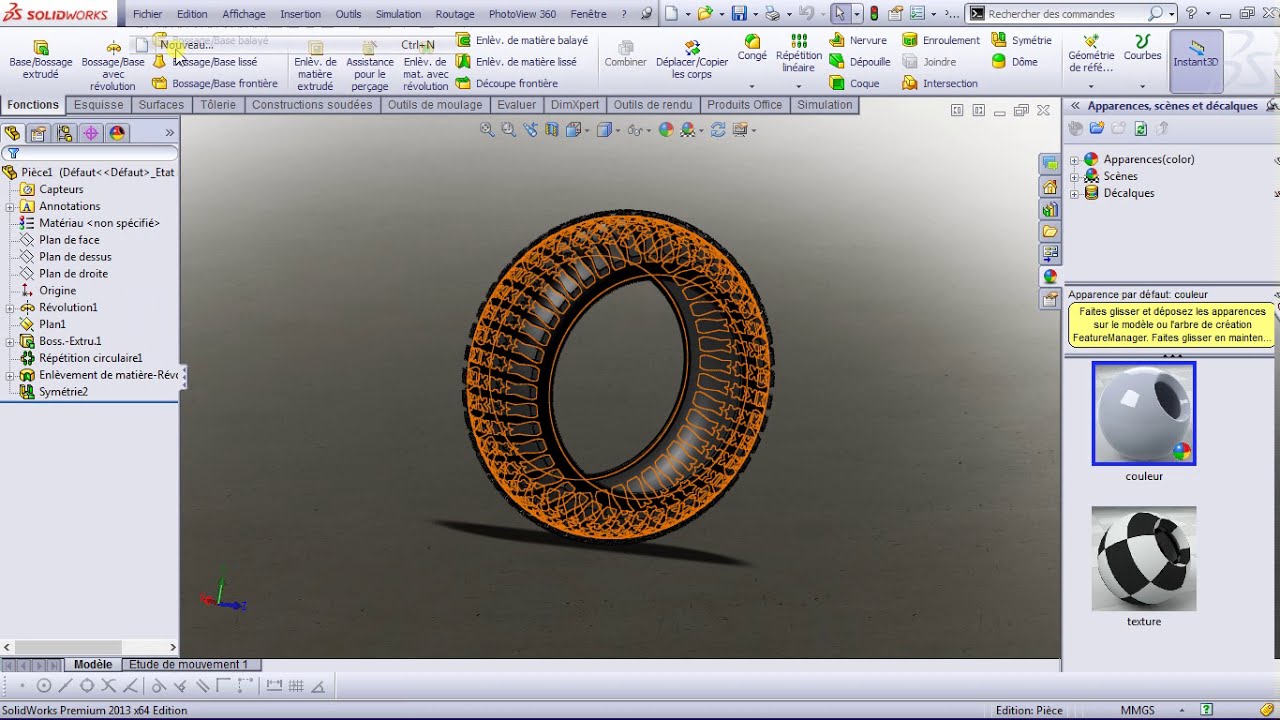 pneu vehicule SolidWork