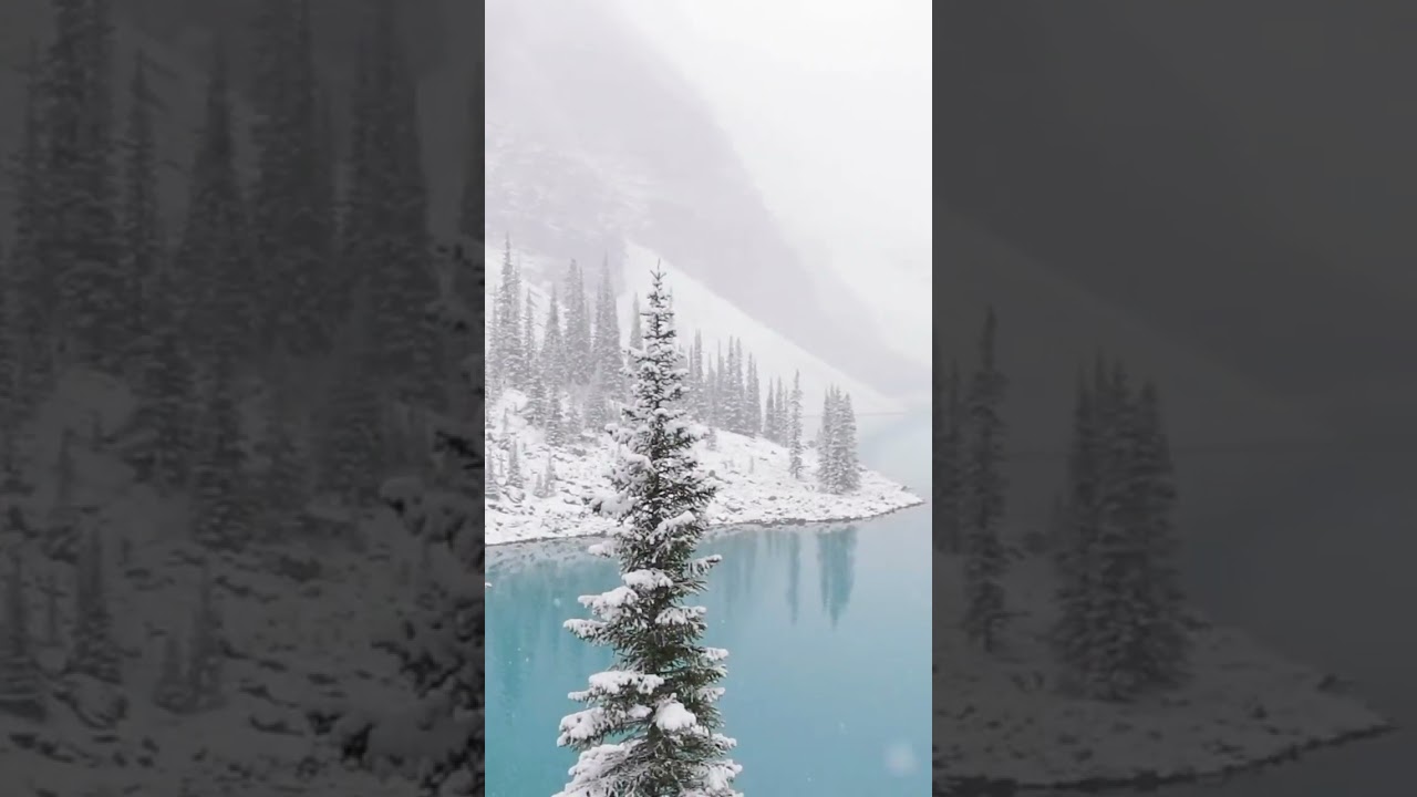 Moraine Lake canada.#stunninglook #glacierlake ❤️❤️ #snowfall
