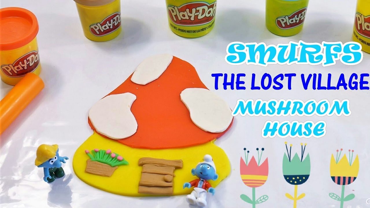 Smurfs the Lost Village Playdoh Mushroom House | DIY Smurfs' Mushroom House