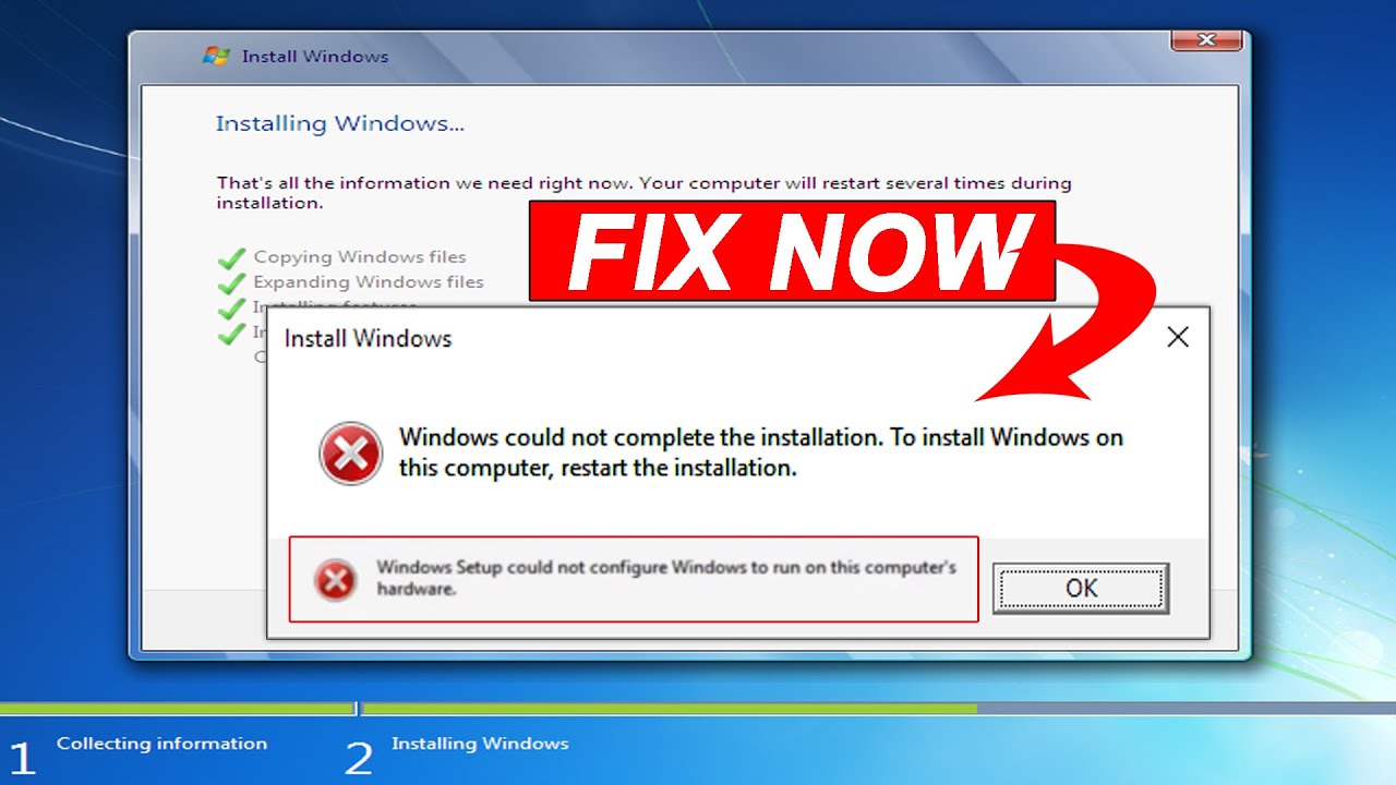 Windows Setup Could Not Complete or Configure Fix | Windows Setup Could Not Be Completed Fix: