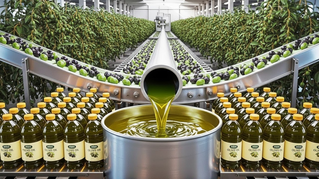 How Olive Oil Is Made (Full Factory Process)