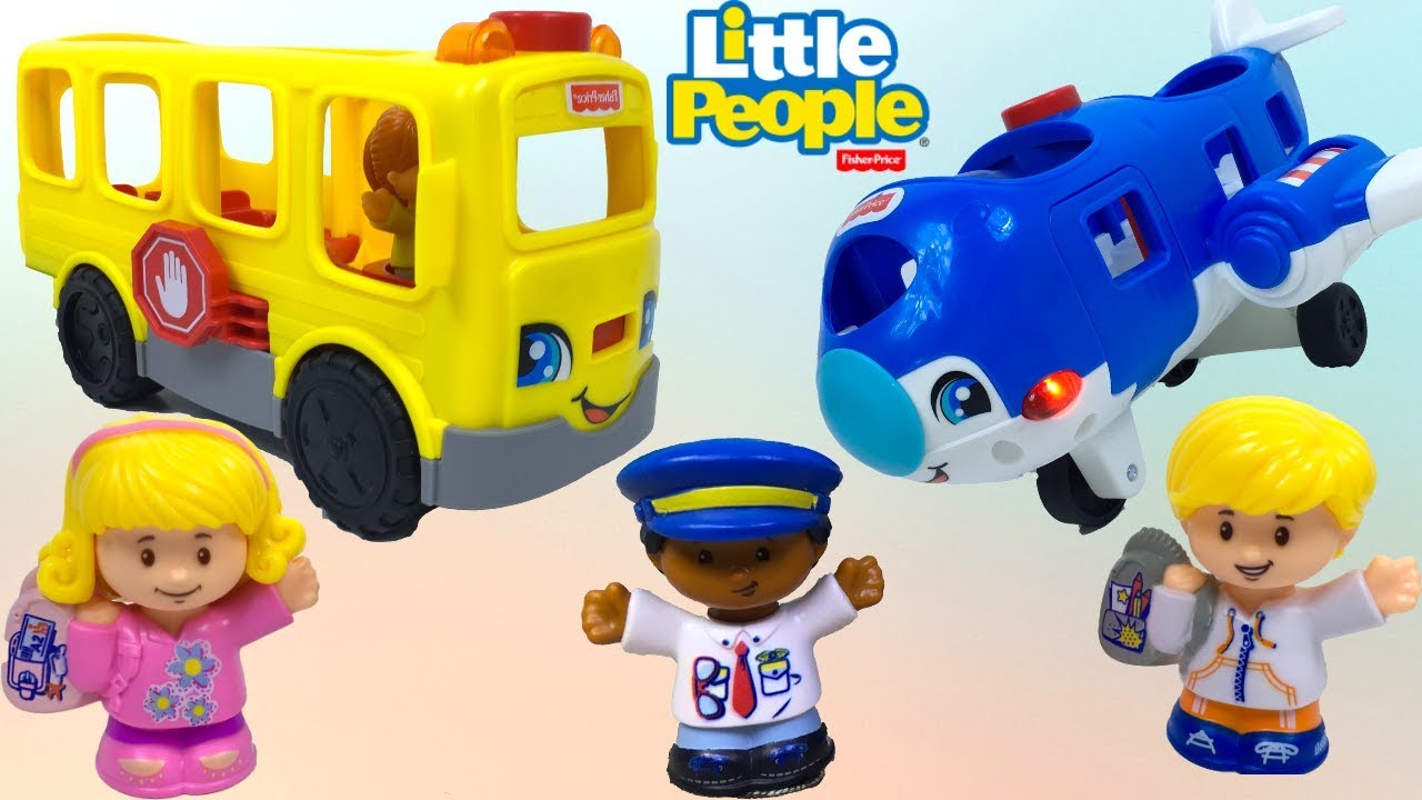 DE VIAJE CON AUTOBUS ESCOLAR Y AVION - VACACIONES AL MAR - GOING PLACES LITTLE PEOPLE FISHER PRICE