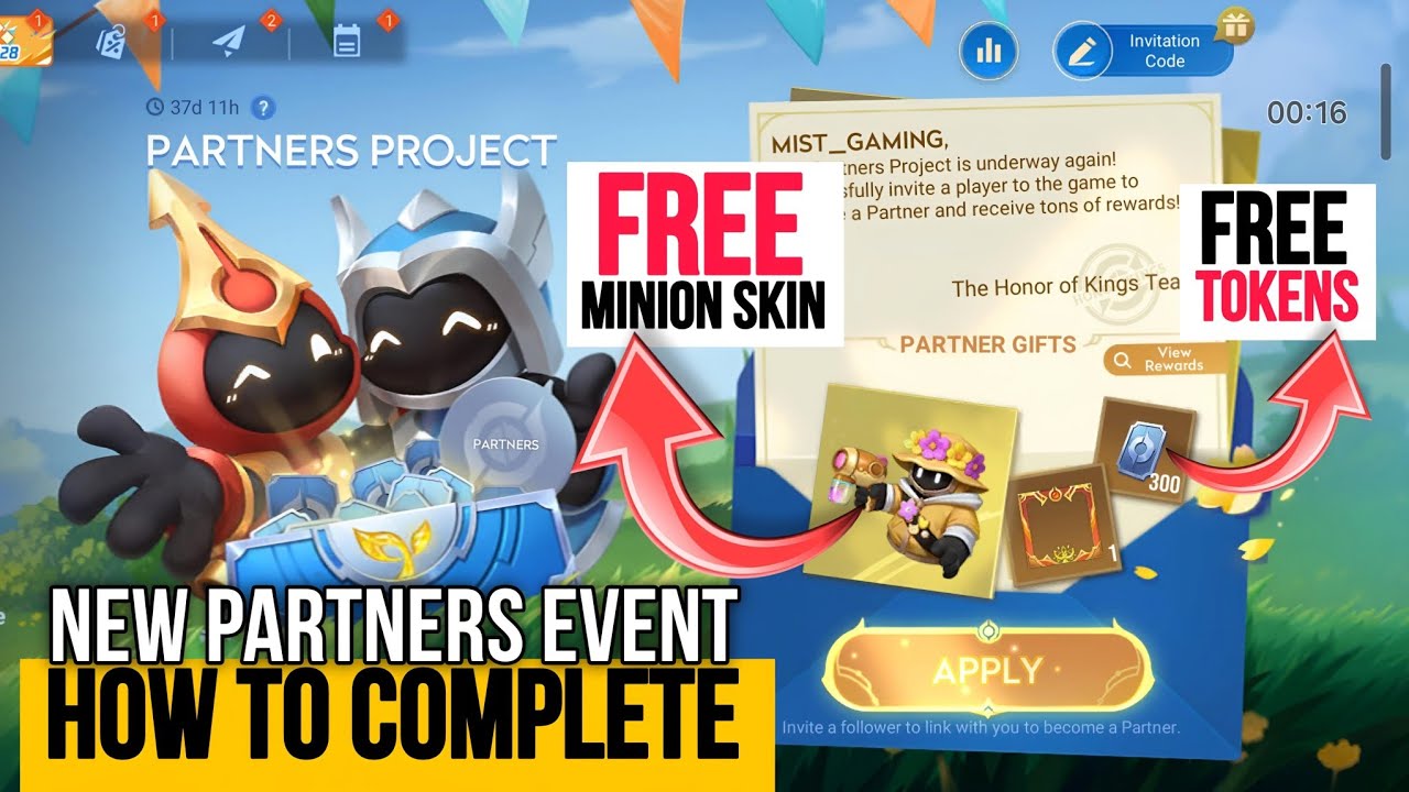How to Complete New event | Join Partners Project | Free minion Skin! [Honor of kings]