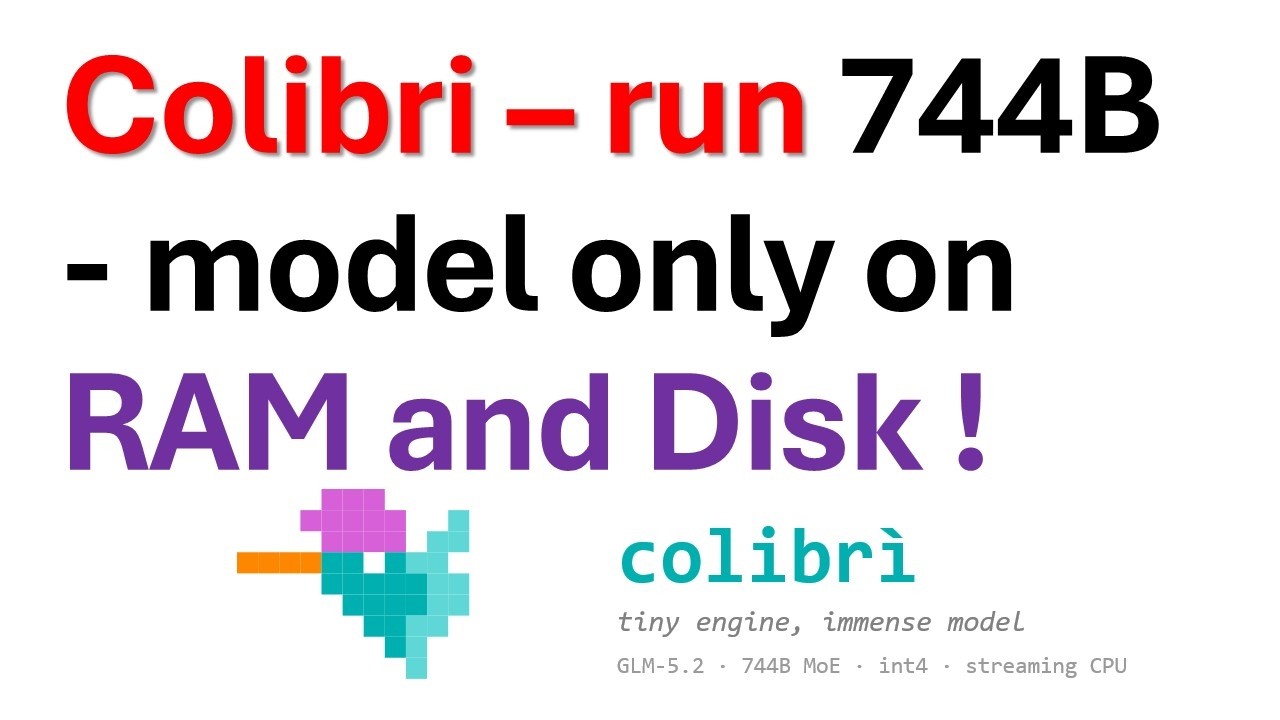 Запуск огромной модели GLM-5.2 744B локально через Colibri: только RAM и диск &mdash; БЕЗ GPU