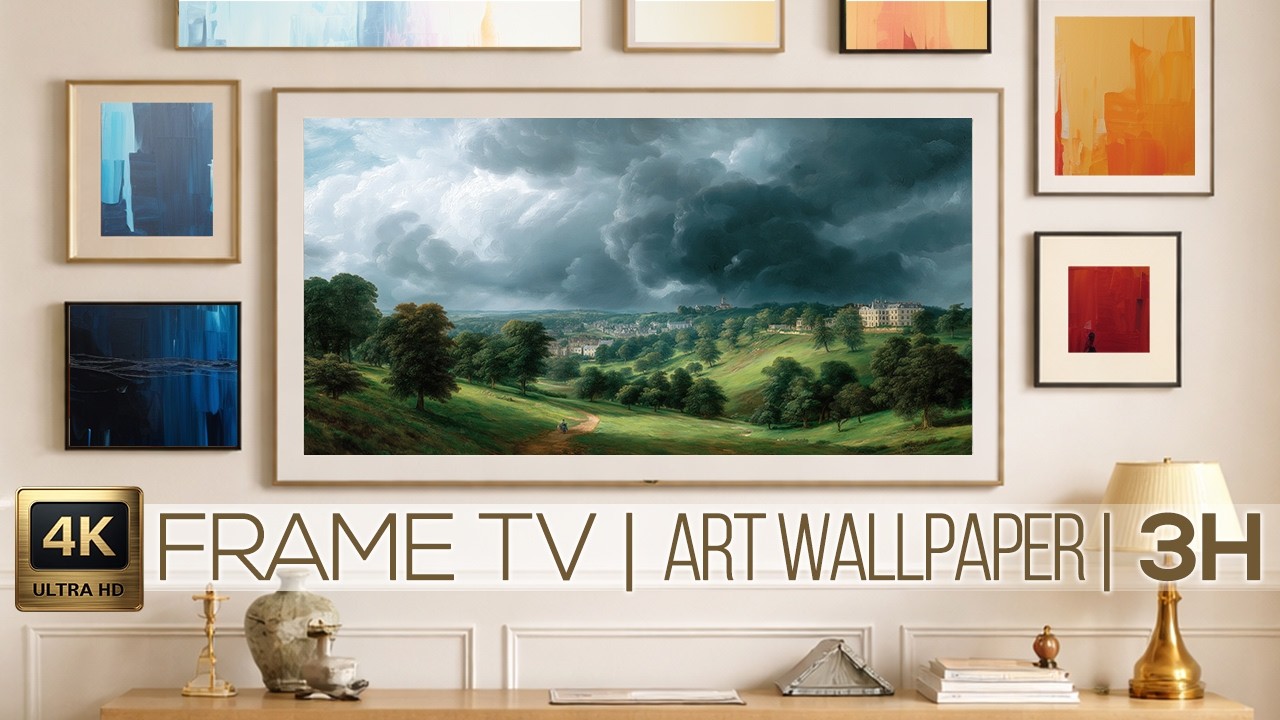 Epic Storm Clouds Over Green Valley | Frame TV Art Wallpaper | European Landscape Art 4K