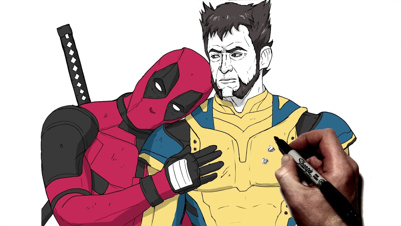Как нарисовать Дэдпула и Росомаху | Пошаговое руководство | Marvel