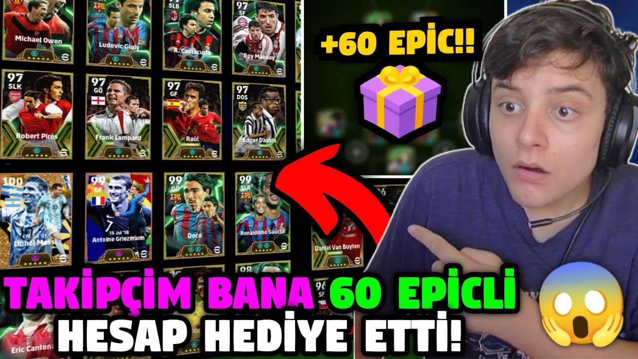 TAKİPÇİM BANA 60 EPİCLİ HESAP HEDİYE ETTİ!😱 | İLK DEFA BÖYLE BİR HESABIM OLDU! | EFOOTBALL 24 MOBİLE