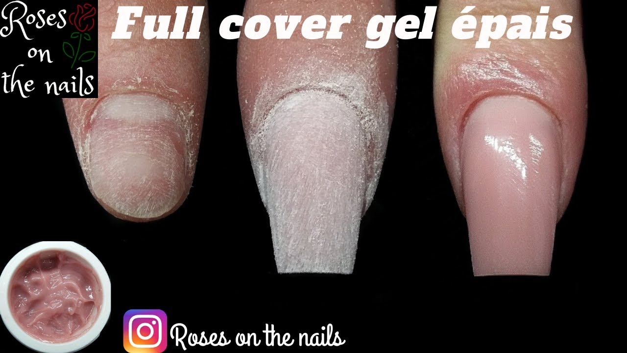 Comment faire un ongle en gel/Chablon/Full cover/Gel épais non auto égalisant/Roses on the nails⚘