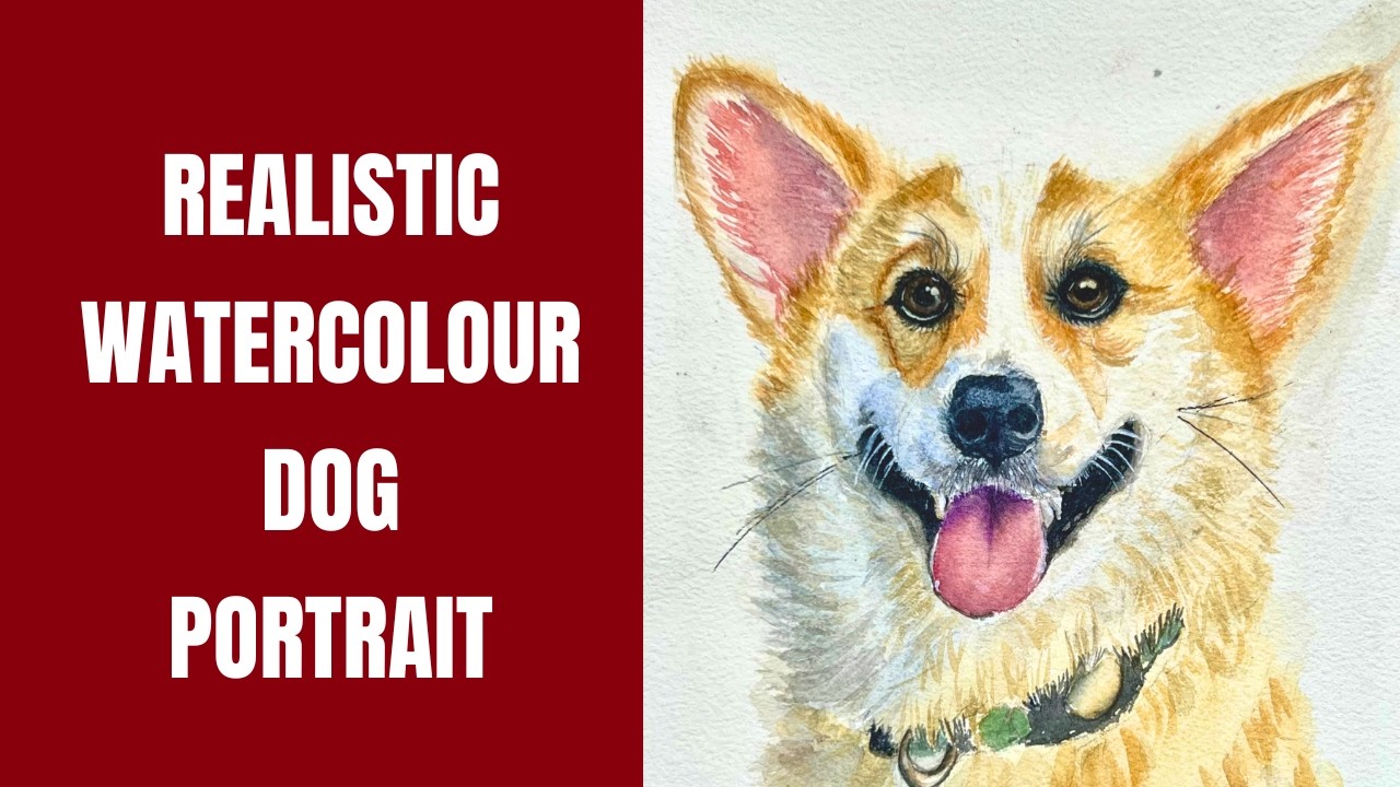 Painting a Happy Corgi | Watercolor Pet Portrait Process