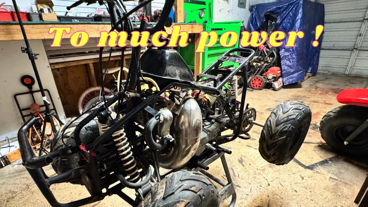 Tao Tao 110 mini quad gets a kx 60 engine swap :PT 4 first ride , The 2 stroke power is real!