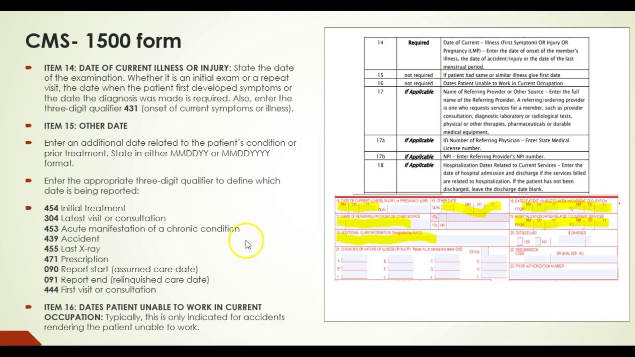 How to complete a CMS1500 form