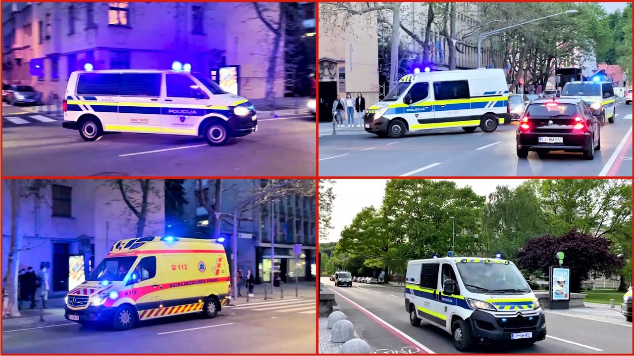 PROTESTI V LJUBLJANI - prihod policijskih enot + PHE Ljubljana