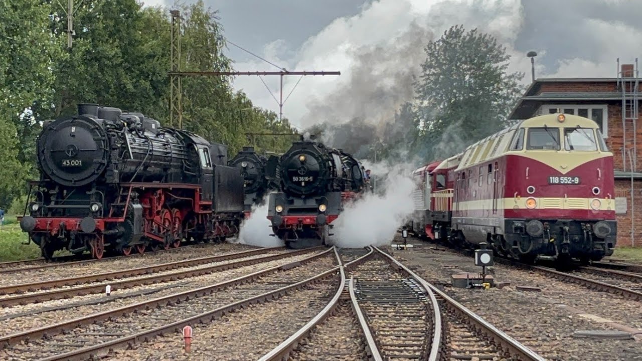 32. Heizhausfest Bw Chemnitz-Hilbersdorf 2025 / Lokparade Dampfloks Dieselloks BR 50 52 95 86 DR DB