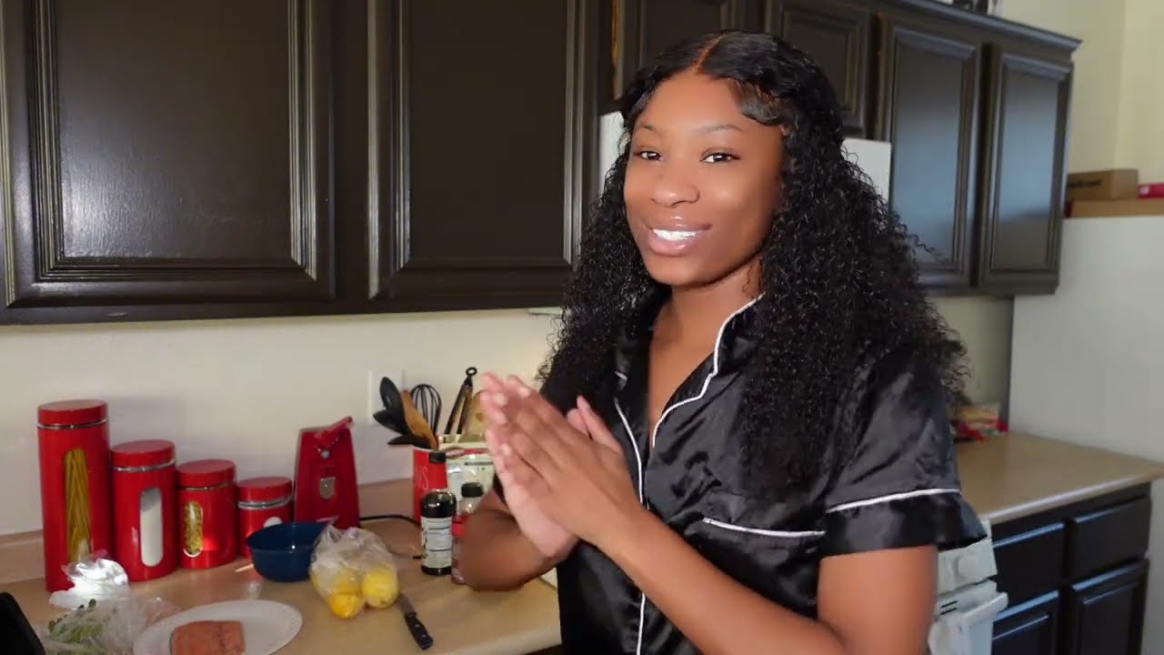 COOKING VLOG || KOOKING WITH KAY HONEY GLAZED SALMON 🍣  #cookingchannel #cookingvideo #salmondinner