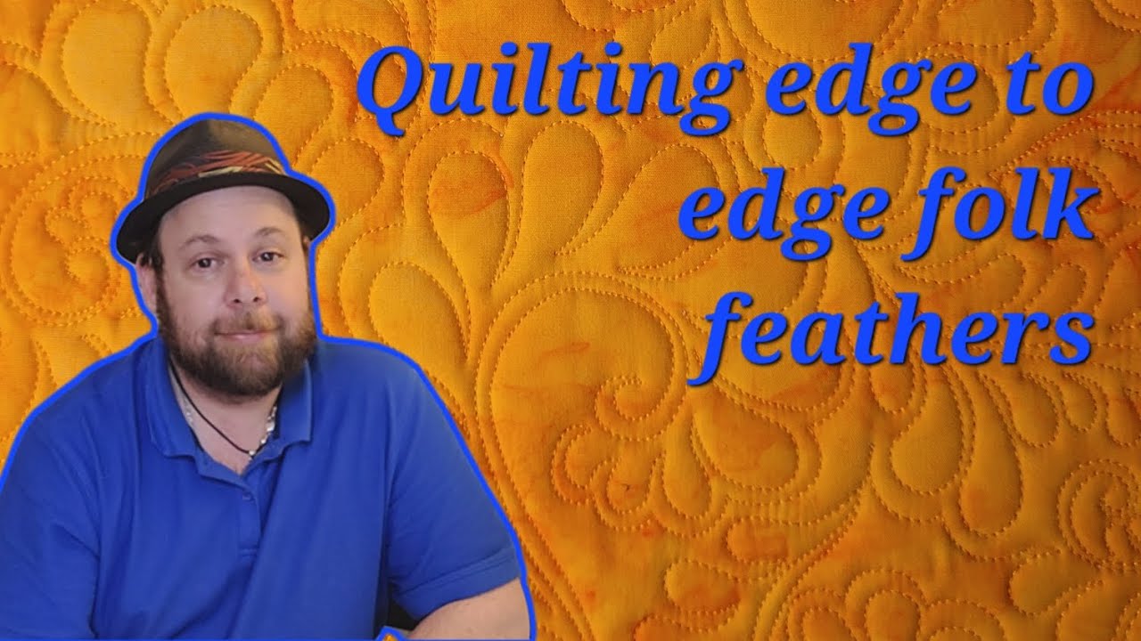 Quilting edge to edge folk feathers