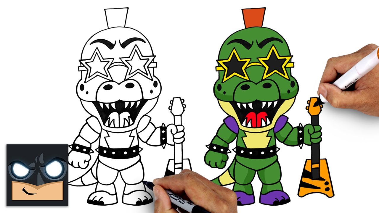 How To Draw Montgomery Gator | Five Nights at Freddy's Security Breach (Draw & Color)