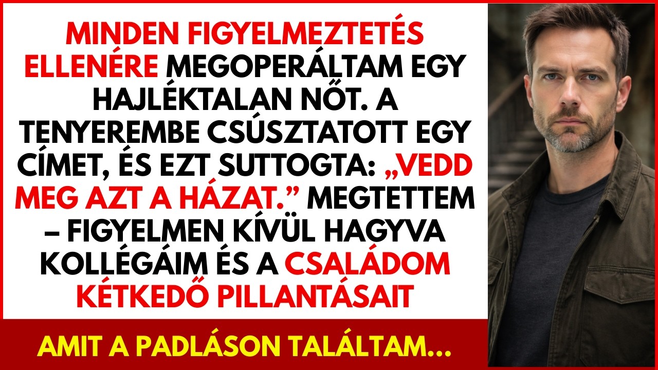 Egy hajléktalan beteg tippjére vettem egy házat — Amit a padláson találtam, az…
