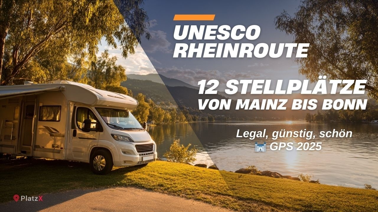 Die 12 BESTEN Wohnmobil-Stellpl&auml;tze entlang der romantischen Rheinroute mit GPS-Koordinaten!