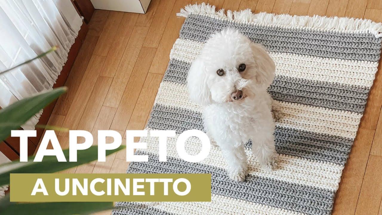 Come fare un tappetto rettangolare a uncinetto con punto medio alto chiuso
