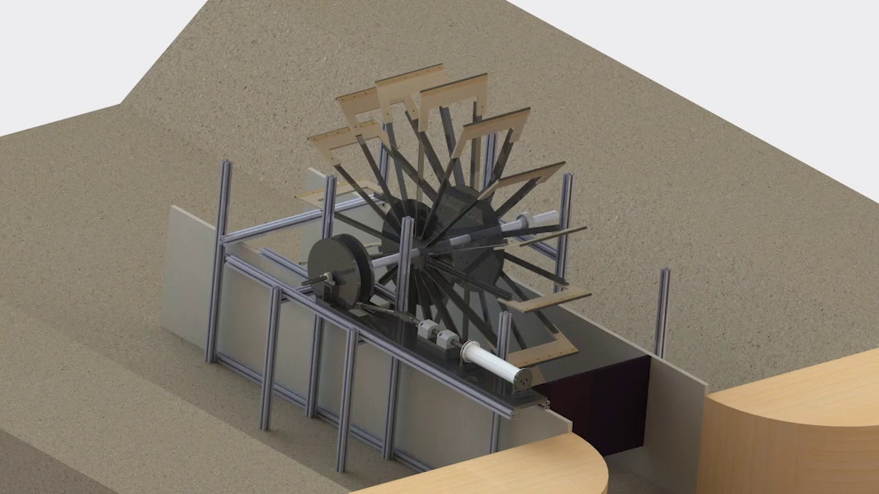 Design and construction of a water wheel for supercritical flow