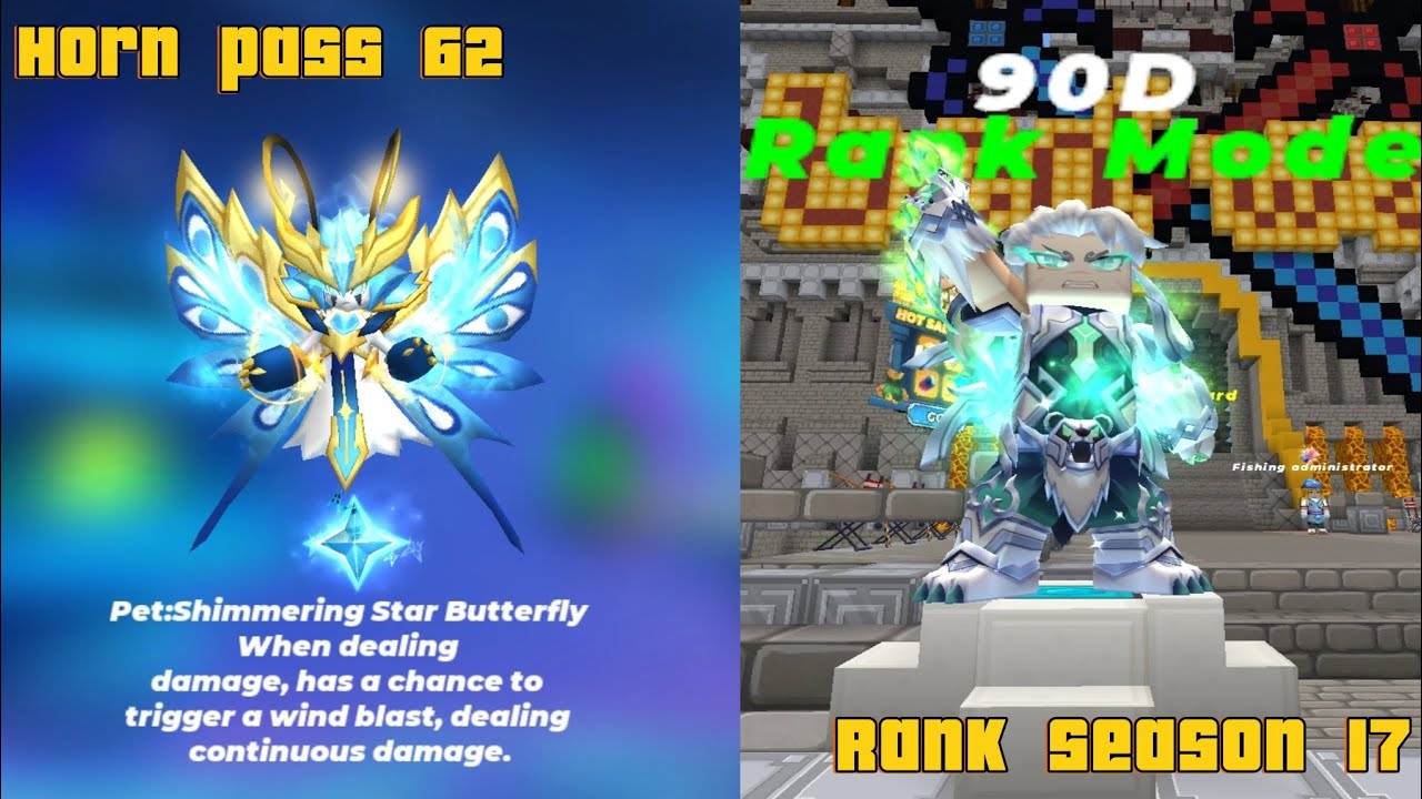 New HORN PASS 62 and RANK SEASON 17 in Bedwars! Bedwars|Blockman Go
