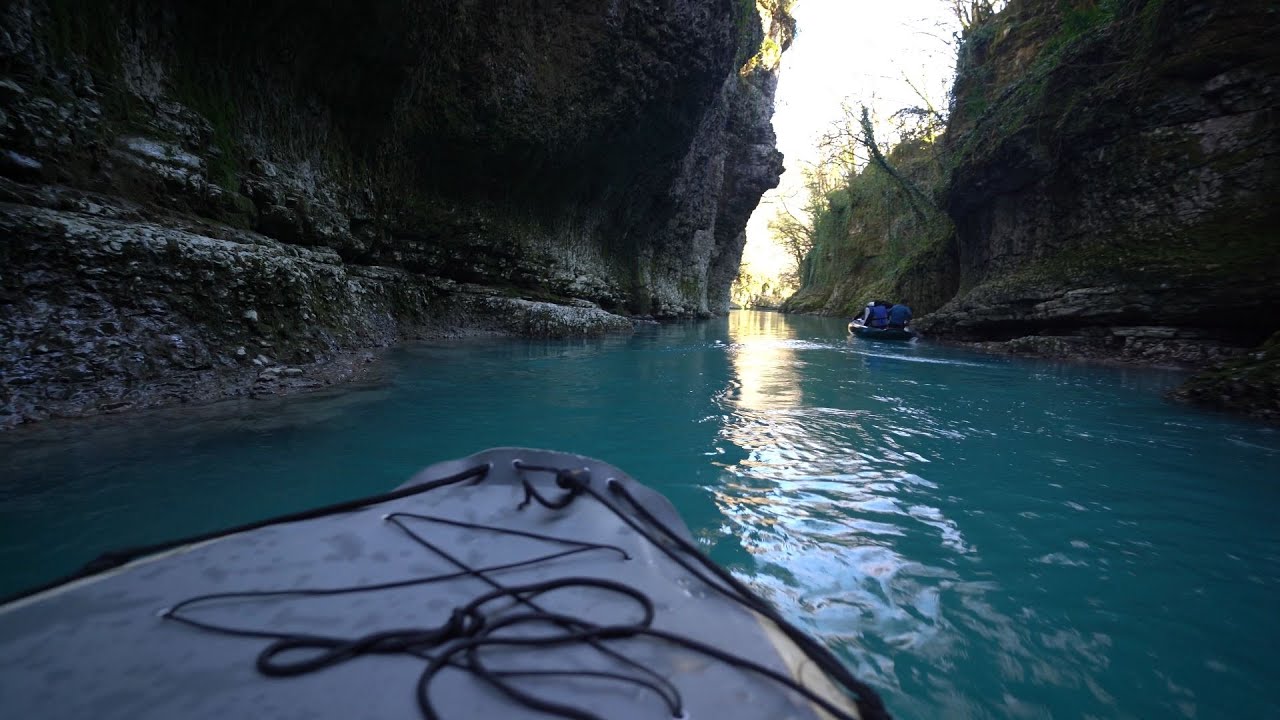 We went on 🇬🇪 boating through this turquoise water of Canyons in Kutaisi Georgia