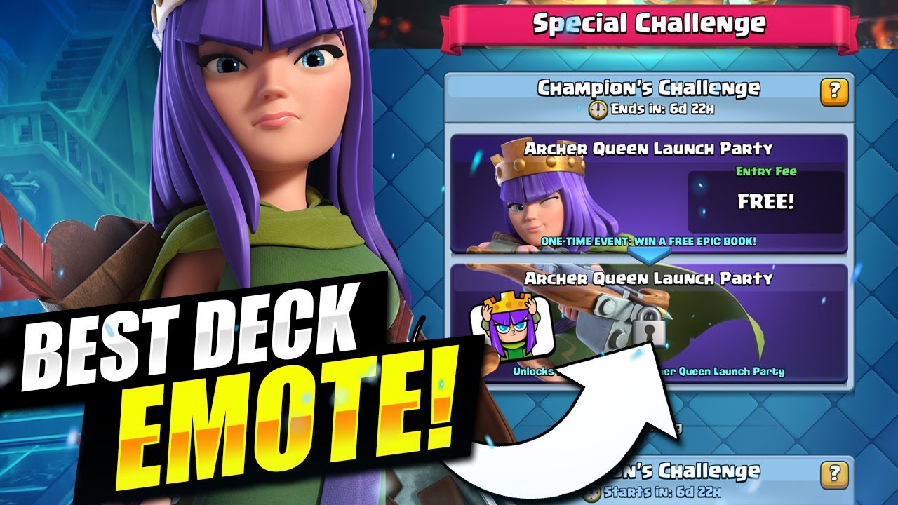 Best Deck for Archer Queen Launch Party Challenge in Clash Royale!! Win First Try!!