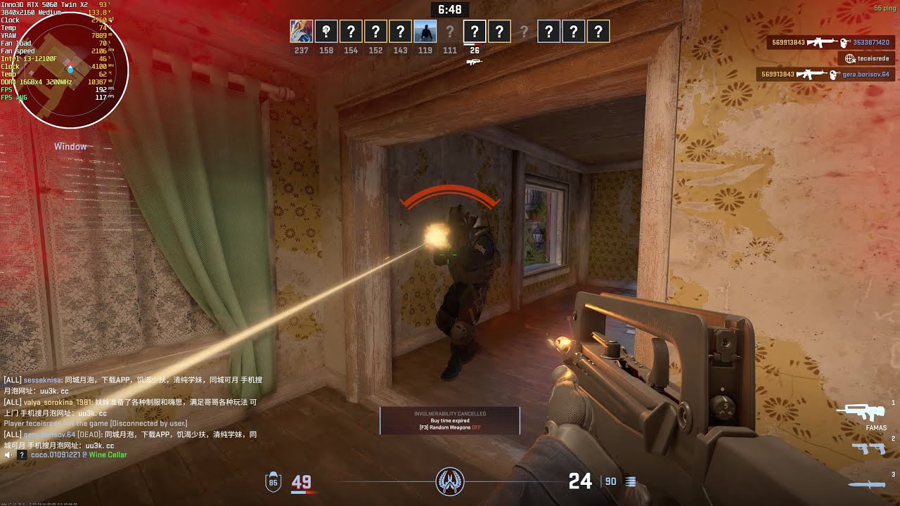 RTX 4060, Driver 581.15 - Counter-Strike 2 (CS2) (Italy), 4K Low/Medium/High/Very High