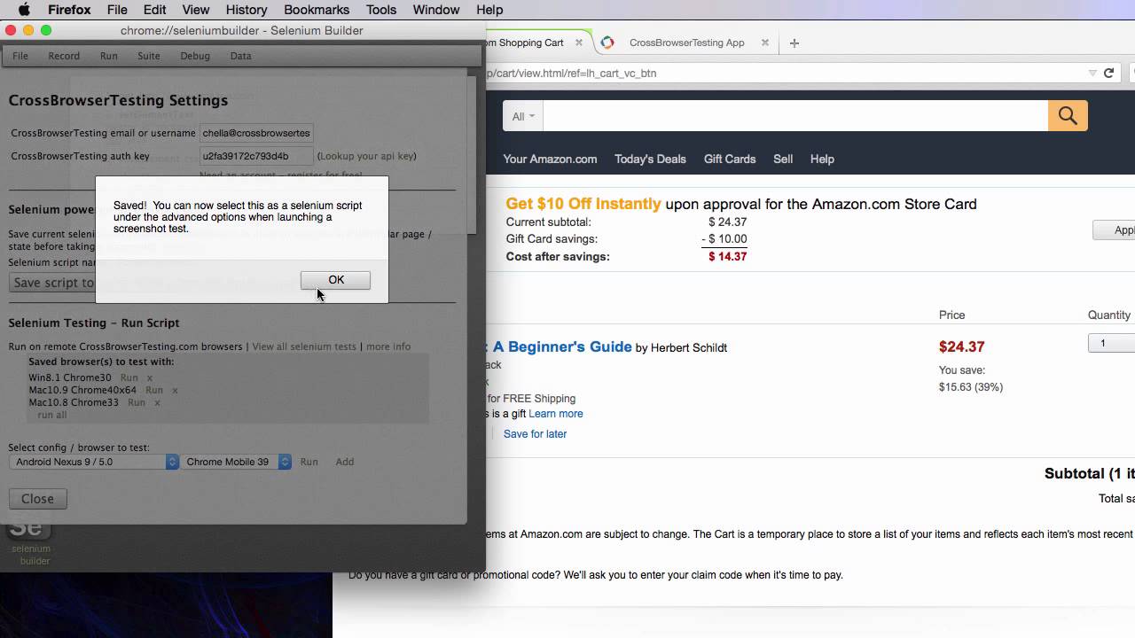 Using SeBuilder for Automated Screenshots on CrossBrowserTesting.com