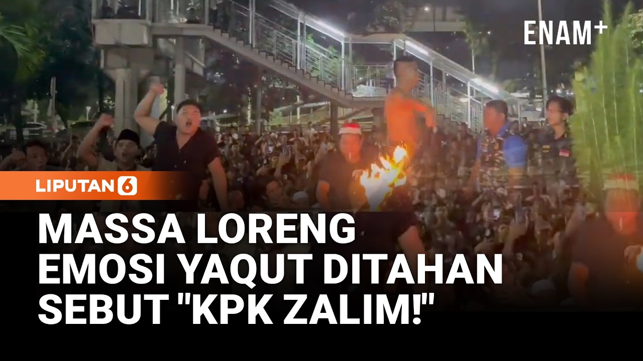 Emosi Massa Berpakaian Loreng Usai Gus Yaqut Ditahan Kasus Korupsi Haji: KPK Zalim! | Liputan6