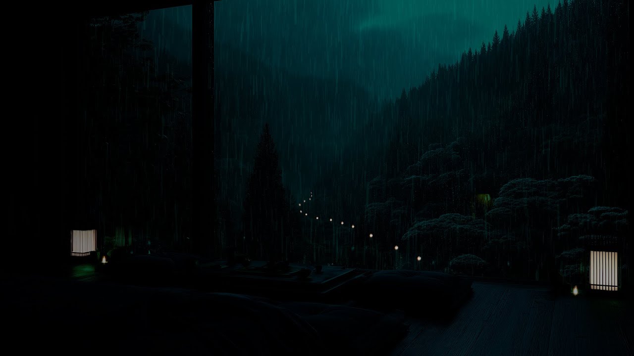 Deep Mountain Rain in a Quiet Night (No Ads) 🌧️ | Dark Bedroom Ambience for Restful Sleep