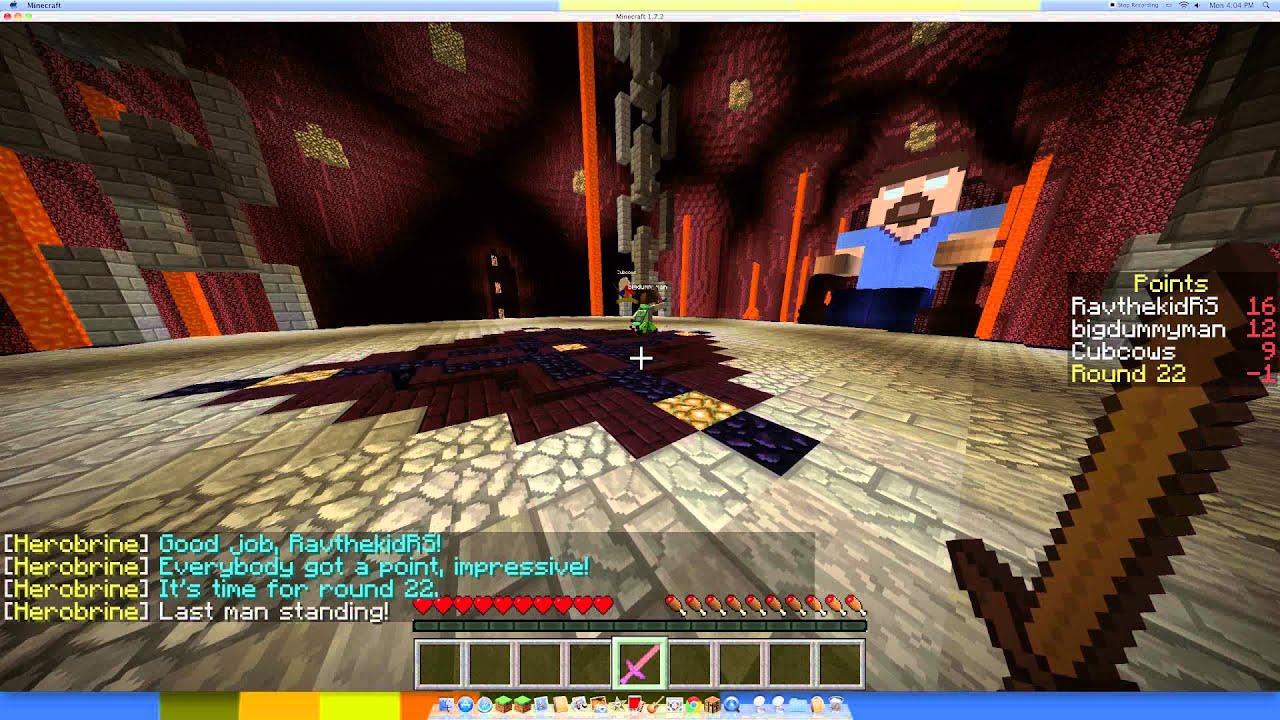 Herobrine's chamber New minigame: I WIN DA HUNGER DEENS