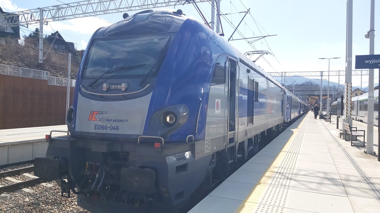 Zakopane - Kraków Główny 🚊 z tyłu pociągu TLK Małopolska - Griffin EU160-046🚊 NEWAG PKP Intercity 🚊