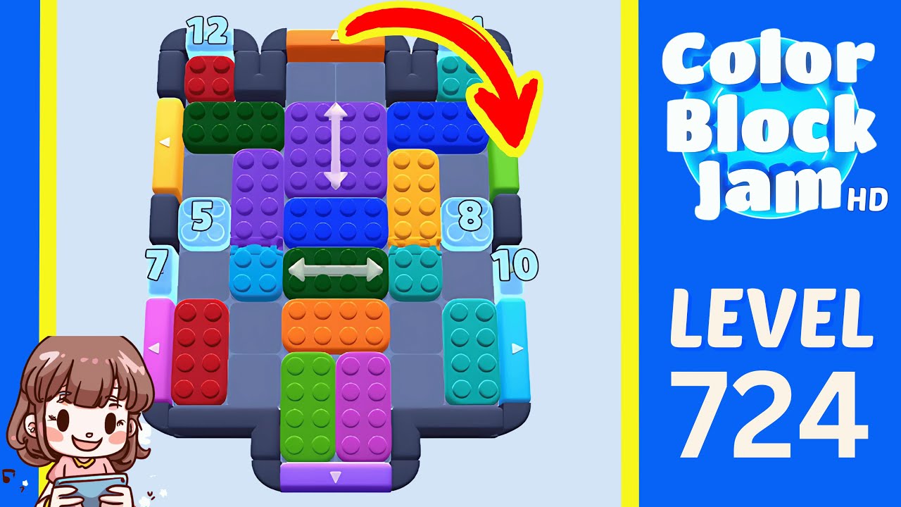 Color Block Jam Level 724 Solution Walkthrough