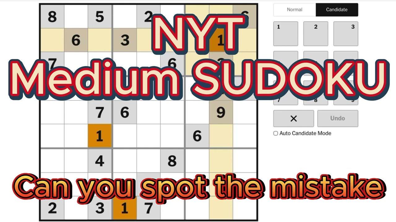 NYT Medium Sudoku Solved | Full 13-Minute Logical Walkthrough
