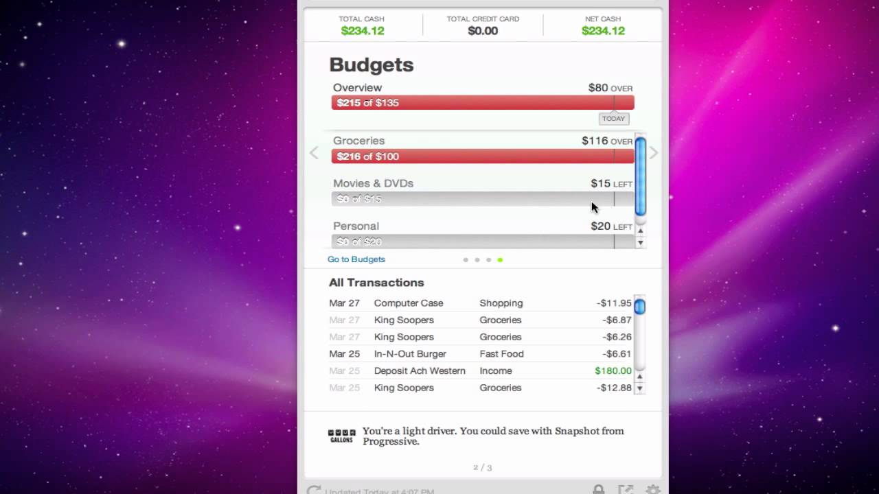 Mint.com Quickview App Review 2013
