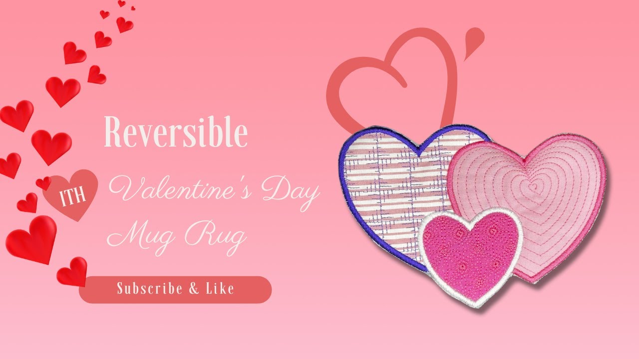 #inthehoop Reversible Valentine's Day Mug Rug