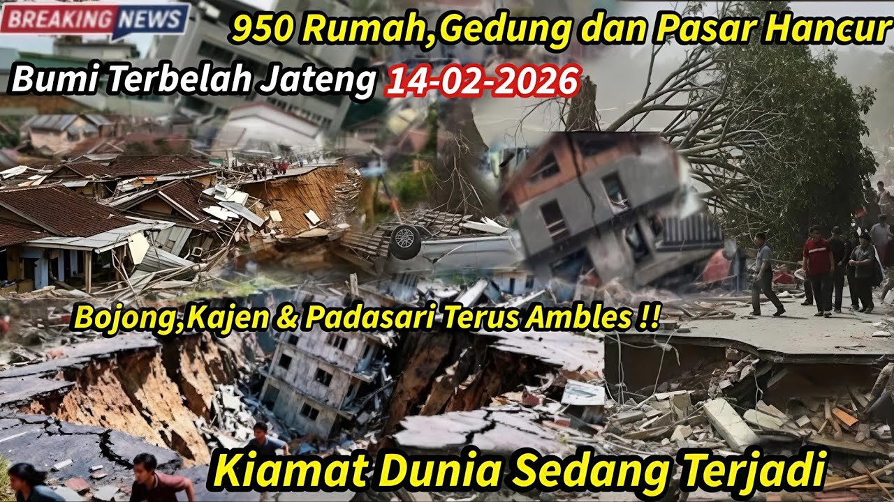 BUMI JATENG AMBLES! DETIK² BUMI AMBLES BOJONG,KAJEN & PADASARI,TANAH BERGERAK TEGAL,950 Rumah Hancur