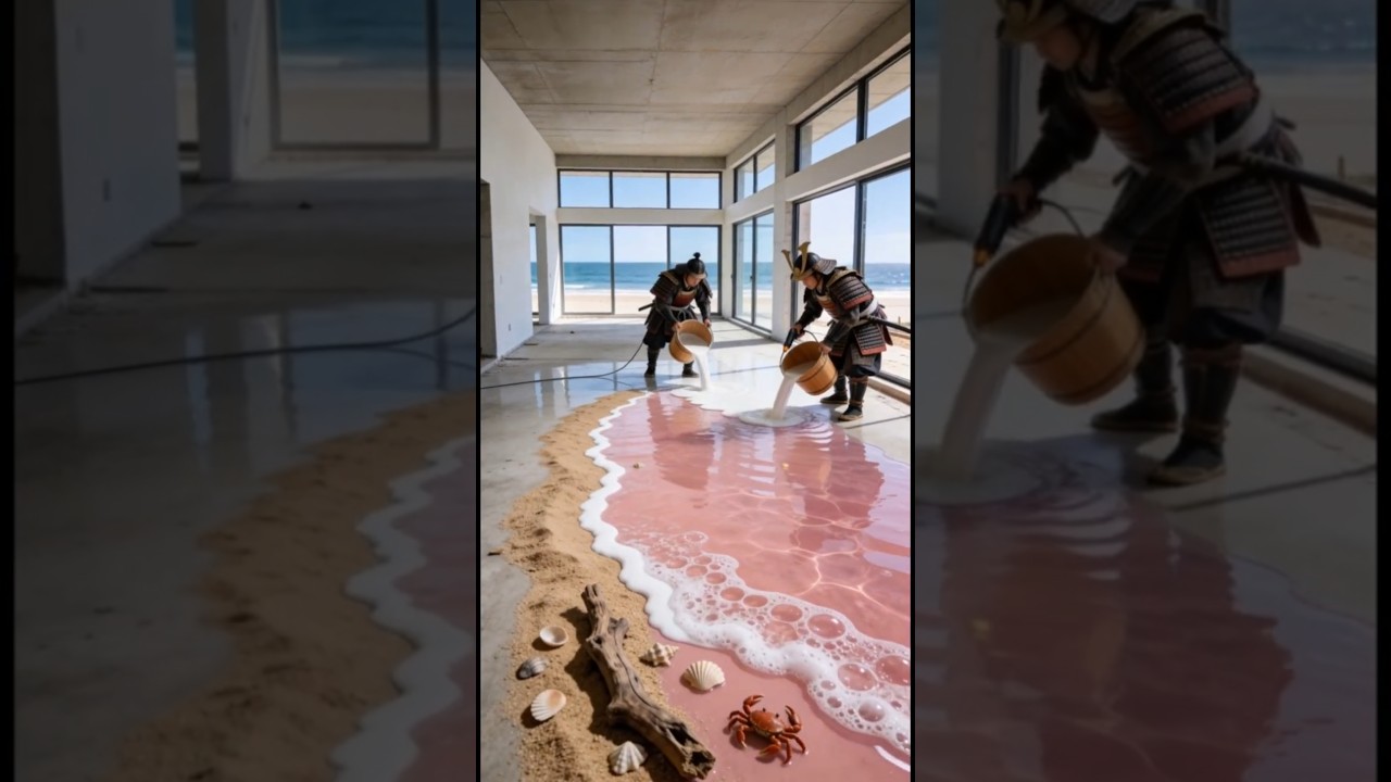 THIS FLOOR IS RELAXING 😱 Pink Epoxy Resin Floor Makeover